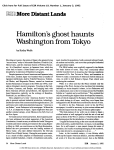 Hamilton`s Ghost Haunts Washington from Tokyo