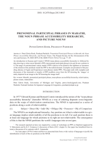 PRENOMINAL PARTICIPIAL PHRASES IN MARATHI, THE NOUN