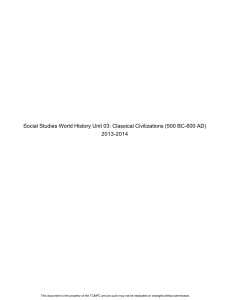 Social Studies World History Unit 03: Classical