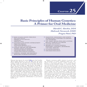 Basic Principles of Human Genetics: A Primer for Oral Medicine