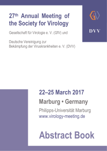 Abstract Book - 27th Annual Meeting of the Society for Virology