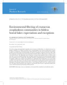 Environmental filtering of crustacean zooplankton