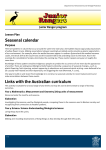 Seasonal calendar lesson plan - Department of Environment and