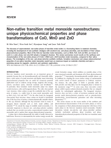 Non-native transition metal monoxide nanostructures