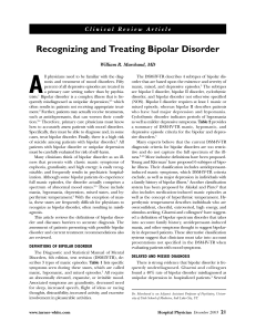 Recognizing and Treating Bipolar Disorder