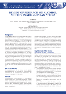 Review of Research on Alcohol and HIV in Sub