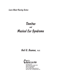 Tinnitus Musical Ear Syndrome - Center for Hearing Loss Help