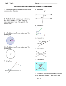 Math Benchmark Review – 3rd Nine Weeks