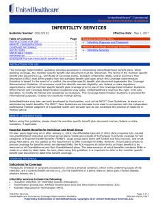 Infertility Services - UnitedHealthcare Online