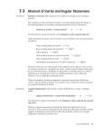 7-3 Moment of Inertia and Angular Momentum