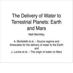The Delivery of Water to Terrestrial Planets: Earth and Mars