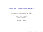 Lexical and Compositional Semantics