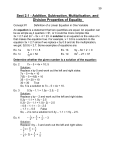 Sect 2.1 - Addition, Subtraction, Multiplication, and
