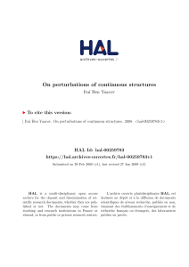 On perturbations of continuous structures - HAL