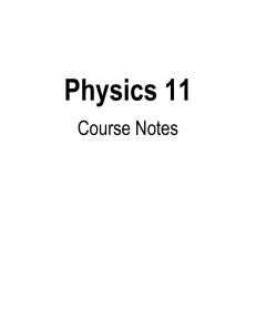Physics ﻿11 - Notes