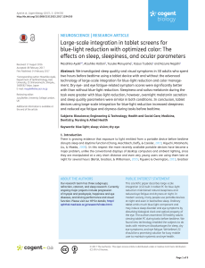 Large-scale integration in tablet screens for blue-light