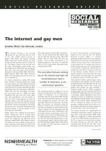 The internet and gay men - Centre for Social Research in Health