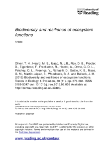 Biodiversity and resilience of ecosystem functions