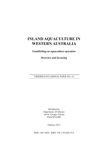 Inland Aquaculture in Western Australia