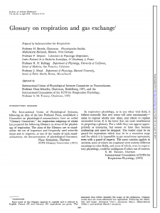 Glossary on respiration and gas exchange1