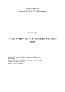 The Use of Passive Voice in the Constitution of the United States