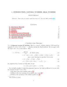 introduction, natural numbers, real