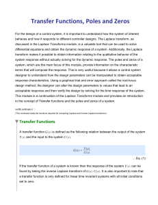 Transfer Functions, Poles and Zeros