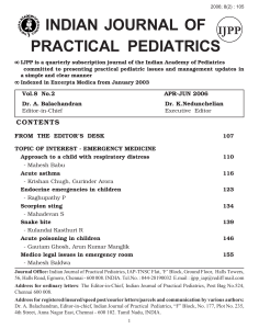 Vol.8 No.2 - Indian Journal of Practical Pediatrics