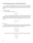 6.3 Solving Systems with Substitution