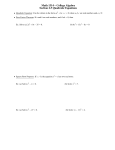 Math 1314 – College Algebra Section 2.5 Quadratic Equations