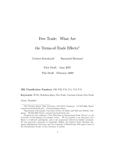 Free Trade: What Are the Terms%of%Trade Effects?