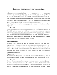 Quantum Mechanics-linear momentum