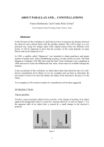 ABOUT PARALLAX AND… CONSTELLATIONS Abstract