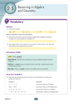 Reasoning in Algebra and Geometry