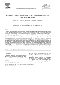 Interplate coupling in southwest Japan deduced from inversion