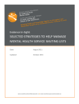 selected strategies to help manage mental health service waiting lists