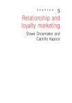 Relationship and loyalty marketing