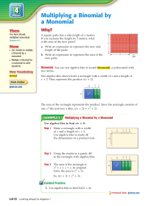 Multiplying a Binomial by a Monomial