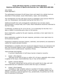 Article 36-04: Acute soft tissue injuries--a review