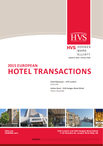 2015 EUROPEAN HOTEL TRANSACTIONS