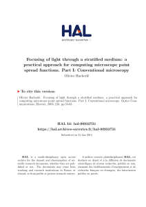 Focusing of light through a stratified medium: a practical