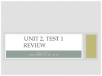 Unit 2, Test 1 Review