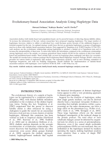 Evolutionary-based association analysis using