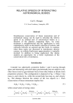 RELATIVE SPEEDS OF INTERACTING ASTRONOMICAL BODIES