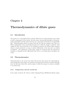 Thermodynamics of dilute gases