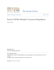 Iowa`s Civil War Marshal: A Lesson in Expedience