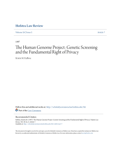 The Human Genome Project: Genetic Screening and the