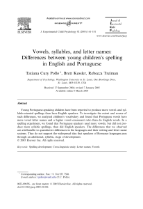 Vowels, syllables, and letter names: Differences between young