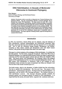 DNA Hybridization: A Decade of Molecular Discourse in Hominoid