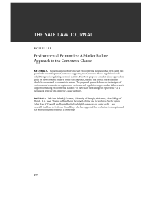 Environmental Economics: A Market Failure Approach to the